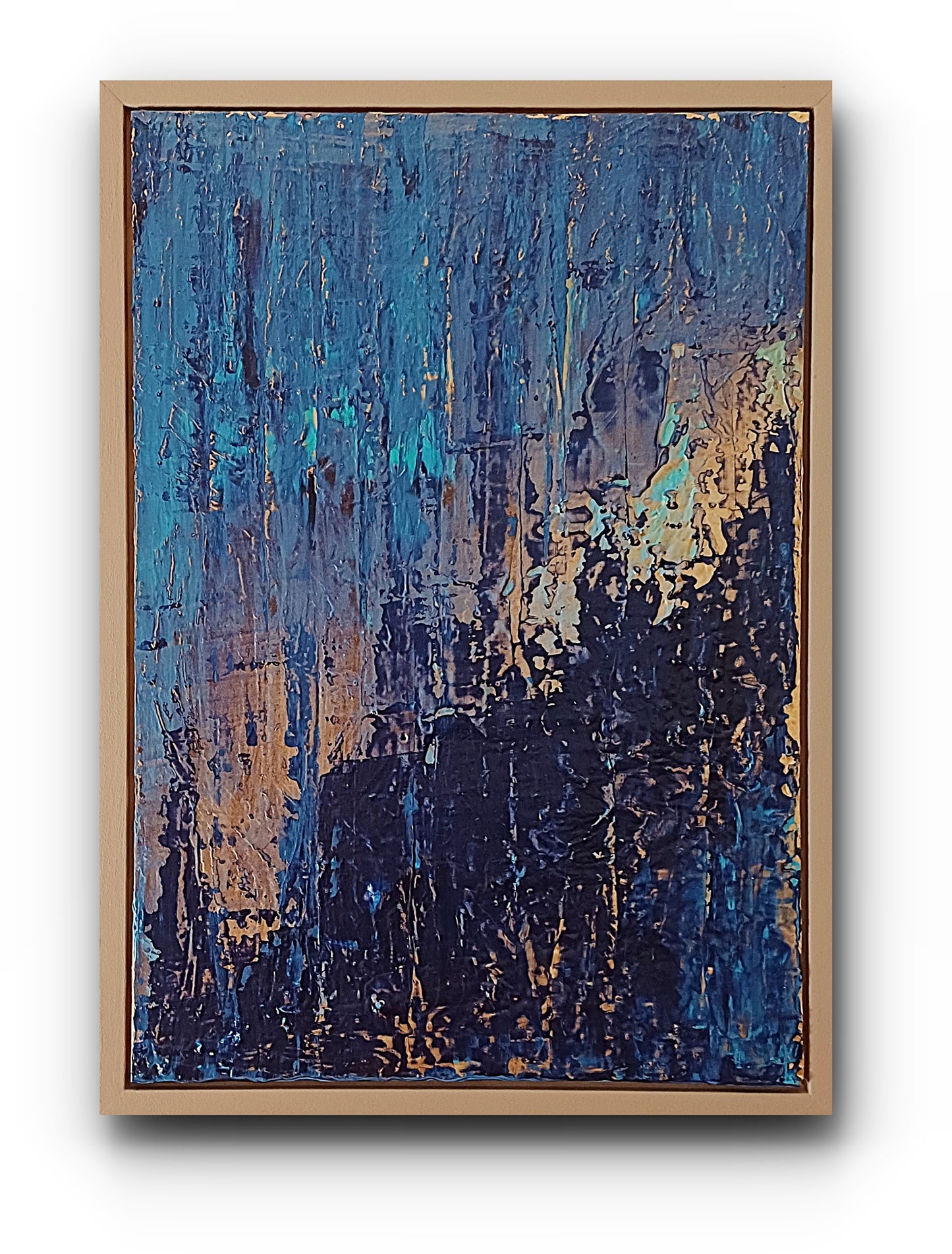 SOLD - Adventurine Rain - 70x50cm (FRAME INCLUDED)