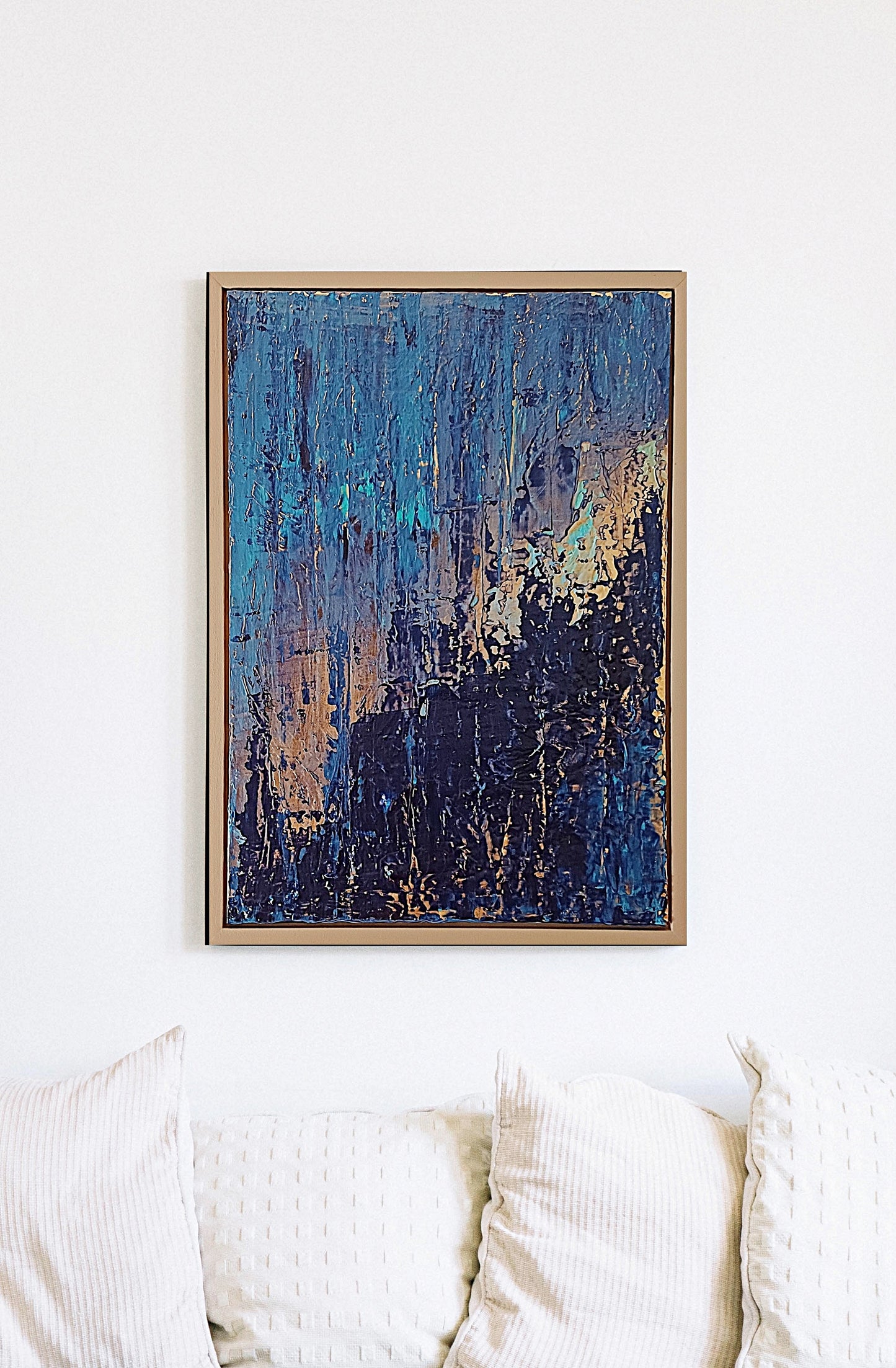 SOLD - Adventurine Rain - 70x50cm (FRAME INCLUDED)